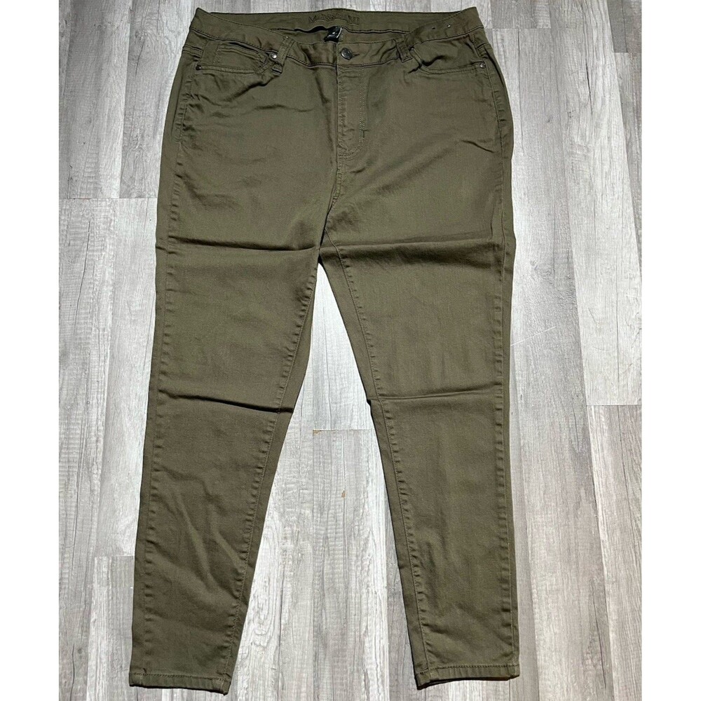 Massini Jeans Womens Size 18 Olive Green Denim Dress Cotton Stretch Jeans